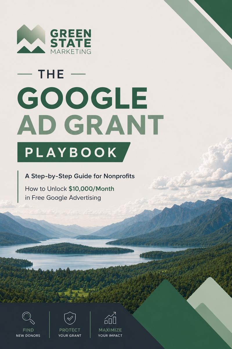The Google Ad Grant Playbook — ebook cover by Green State Marketing